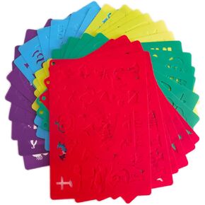 30pcs Drawing Stencils, Plastic Kids Stencils for Drawing with 450+ Shapes, Great Birthday Christmas Gift