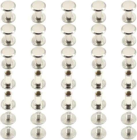 100Pcs/50Set Chicago Screws M5x25mm Book Binding Rivets Screw Posts Round Flat Head Stud Screw for DIY Leather Albums (DZBD/M5x25) in Saudi Arabia