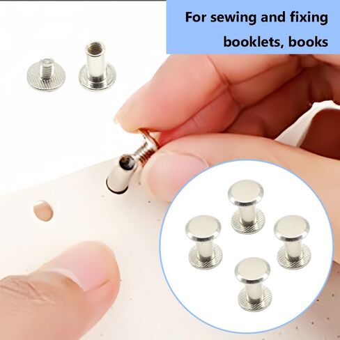 100Pcs/50Set Chicago Screws M5x25mm Book Binding Rivets Screw Posts Round Flat Head Stud Screw for DIY Leather Albums (DZBD/M5x25) in Saudi Arabia