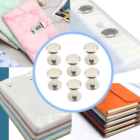 100Pcs/50Set Chicago Screws M5x25mm Book Binding Rivets Screw Posts Round Flat Head Stud Screw for DIY Leather Albums (DZBD/M5x25) in Saudi Arabia