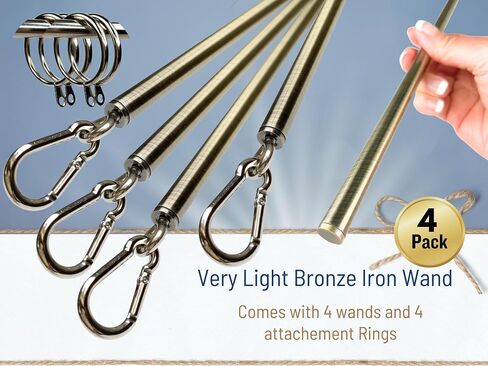 36 inch (2 Pack) Light Bronze Iron Curtain Pull Wand - Drapery Pull Rod - Versatile Curtain Wand - Strong Curtain Pull Rod - Metal Drapery Wand (36in AB 2pk) in Kuwait