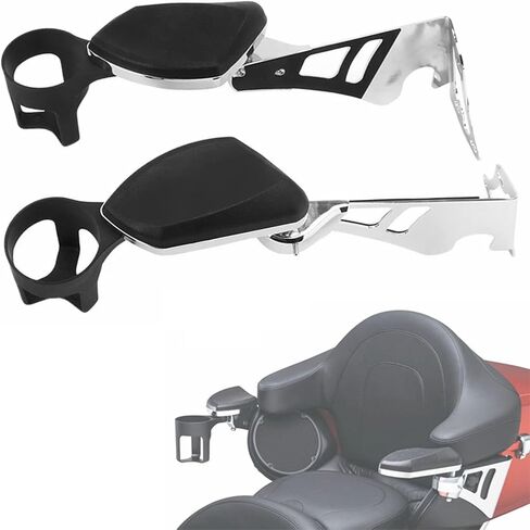 Motorcycle Passenger Armrests Adjustable Rear Armrest with Cup Holder for Harley Touring Electra Glides Road Glide Ultra Tri Glide 1997-2023 Motorbike Accessories (1997-2013) in Saudi Arabia