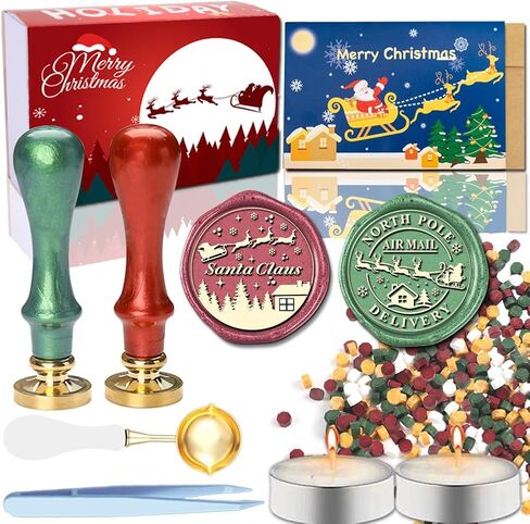 YOLAKIS Northpole Wax Seal Stamp Air Mail Christmas Wax Stamp Great for Invitation Christmas Cards Envelopes Gift Package Wax Seal Decoration (Northpole Stamp) in Saudi Arabia
