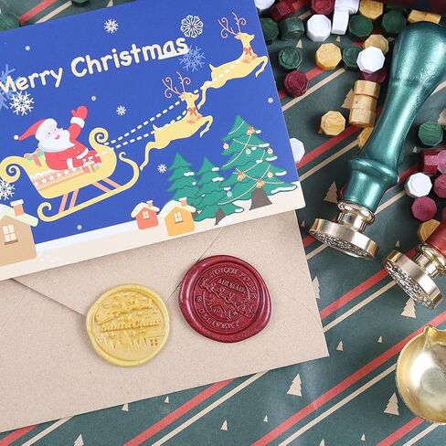 YOLAKIS Northpole Wax Seal Stamp Air Mail Christmas Wax Stamp Great for Invitation Christmas Cards Envelopes Gift Package Wax Seal Decoration (Northpole Stamp) in Saudi Arabia