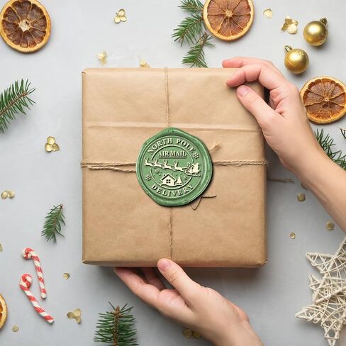 YOLAKIS Northpole Wax Seal Stamp Air Mail Christmas Wax Stamp Great for Invitation Christmas Cards Envelopes Gift Package Wax Seal Decoration (Northpole Stamp) in Saudi Arabia