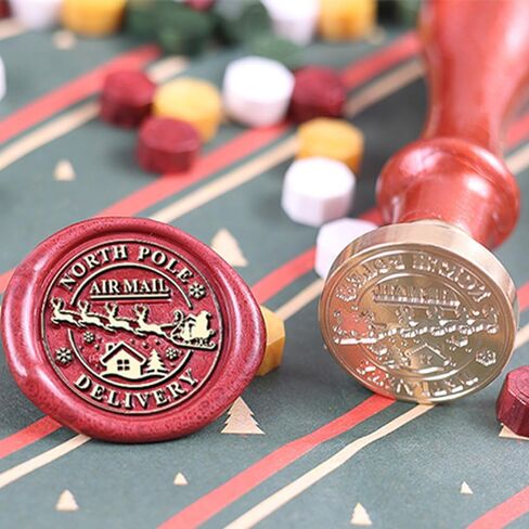مجموعة ختم شمع سانتا كلوز من يولاكيس، مجموعة ختم شمع عيد الميلاد، رائعة لدعوة بطاقات عيد الميلاد، مغلفات، حزمة هدايا تزيين ختم الشمع (مجموعة ختم شمع عيد الميلاد) in Kuwait