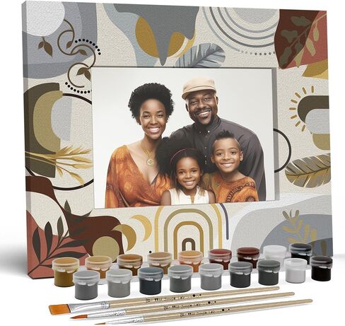 Paint by Numbers Picture Frame Kit- Boho, Display 5x7 Picture, DIY Acrylic Painting Picture Frame Kit for Home Decor, Ideal Gift for Any Occasion, Frames by Numbers, Wild Jungle Lab in Saudi Arabia