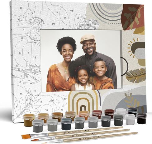 Paint by Numbers Picture Frame Kit- Boho, Display 5x7 Picture, DIY Acrylic Painting Picture Frame Kit for Home Decor, Ideal Gift for Any Occasion, Frames by Numbers, Wild Jungle Lab in Saudi Arabia