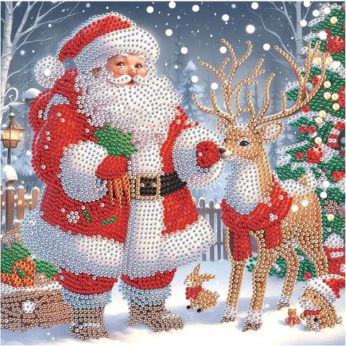 Diamond Art Painting Kits for Adults, Christmas 5D Special Shape Diamond Art Kits, Crystal Rhinestones Diamond Art Painting for Home Wall Decoration Gift 12×12 inch, Christmas Deer Christmas Tree in Kuwait