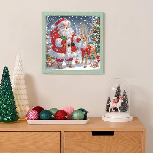 Diamond Art Painting Kits for Adults, Christmas 5D Special Shape Diamond Art Kits, Crystal Rhinestones Diamond Art Painting for Home Wall Decoration Gift 12×12 inch, Christmas Deer Christmas Tree in Kuwait