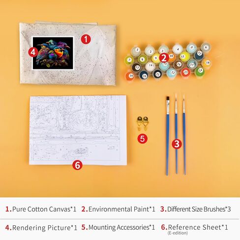 Rebotipy Eagle Paint by Numbers DIY Bald Eagle Paint by Numbers Kits Phoenix Bird Paint by Numbers Gifts for Man and Lady Challenging Painting Artwork Kits for Living Room Office Decor 16x20 in in Saudi Arabia