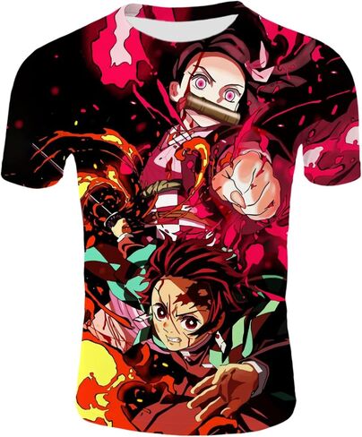 Adults/Youth Anime T-Shirt Men's 3D Printed Cosplay Shirt Unisex Novelty Short Sleeve Tee in Saudi Arabia