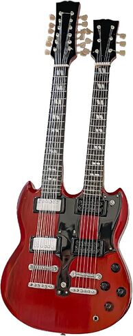 ACDC Angus Young Miniature Guitar, 1:4 Scale Miniature Replica Guitar Model - ACDC Mini Guitars for Desks - Red Cherry Hand Painted SG Guitar, Solid Mahogany Wood, 10 Inches in Kuwait