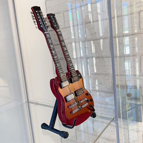 ACDC Angus Young Miniature Guitar, 1:4 Scale Miniature Replica Guitar Model - ACDC Mini Guitars for Desks - Red Cherry Hand Painted SG Guitar, Solid Mahogany Wood, 10 Inches in Kuwait