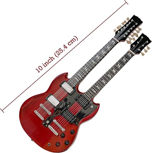 ACDC Angus Young Miniature Guitar, 1:4 Scale Miniature Replica Guitar Model - ACDC Mini Guitars for Desks - Red Cherry Hand Painted SG Guitar, Solid Mahogany Wood, 10 Inches in Kuwait