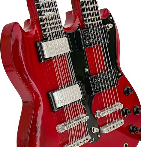 ACDC Angus Young Miniature Guitar, 1:4 Scale Miniature Replica Guitar Model - ACDC Mini Guitars for Desks - Red Cherry Hand Painted SG Guitar, Solid Mahogany Wood, 10 Inches in Kuwait