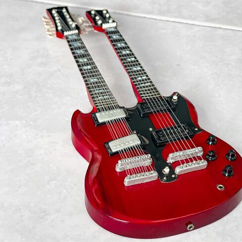 ACDC Angus Young Miniature Guitar, 1:4 Scale Miniature Replica Guitar Model - ACDC Mini Guitars for Desks - Red Cherry Hand Painted SG Guitar, Solid Mahogany Wood, 10 Inches in Kuwait