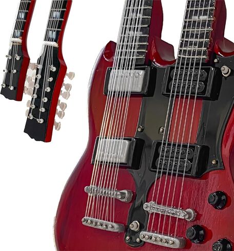 ACDC Angus Young Miniature Guitar, 1:4 Scale Miniature Replica Guitar Model - ACDC Mini Guitars for Desks - Red Cherry Hand Painted SG Guitar, Solid Mahogany Wood, 10 Inches in Kuwait