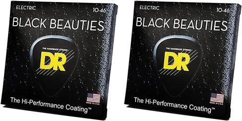 DR Strings Electric Guitar Strings, Black Beauties-Black Coated, 11-50 (BKE-11) in Kuwait