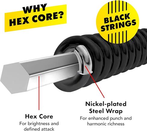 DR Strings Electric Guitar Strings, Black Beauties-Black Coated, 11-50 (BKE-11) in Kuwait