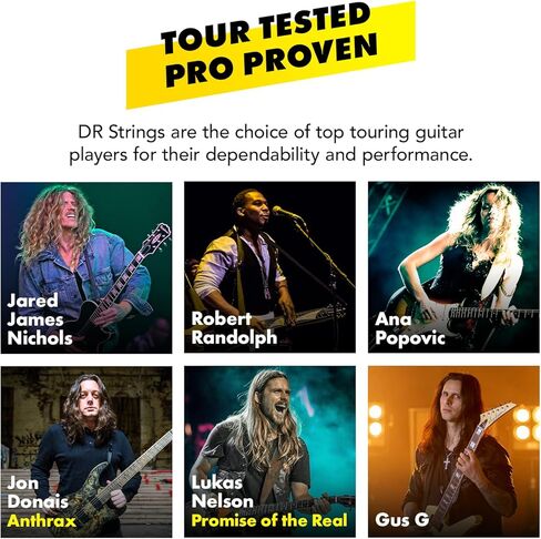 DR Strings Electric Guitar Strings, Black Beauties-Black Coated, 11-50 (BKE-11) in Kuwait