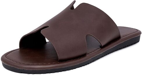 Nine West Mens Vegan Leather Slides Slipper with Easy Slip On/Off-Cushioned Footbed and Lightweight for Outdoor Indoor Beach Summer-Howden in Saudi Arabia