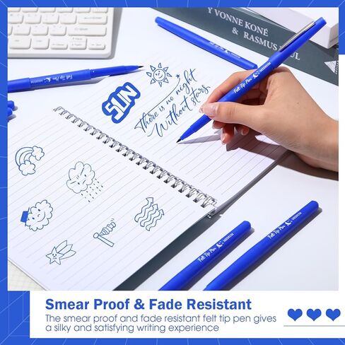 50 Pcs Felt Tip Pens Bulk Medium Point 0.7mm Marker Pen Fine Point Felt Fineliner Planner Marker for Journaling, Note Taking, Planner (Green) in Kuwait