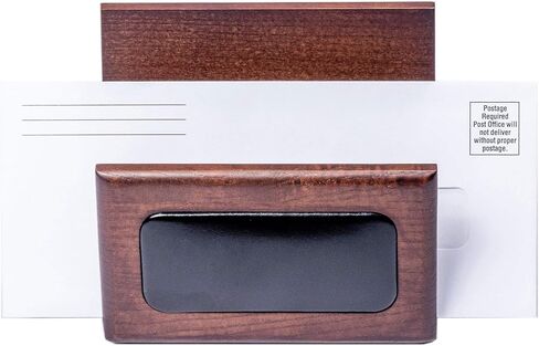 Dacasso Wood Set Luxury Leather Pad & Desk Organization Essentials, 8 Piece, Walnut & Black in Saudi Arabia