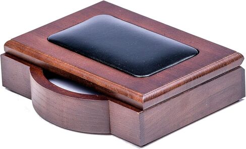 Dacasso Wood Set Luxury Leather Pad & Desk Organization Essentials, 8 Piece, Walnut & Black in Saudi Arabia