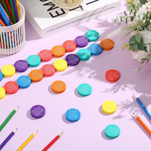 Operation Christmas Favors Bulk Inspirational Erasers with Positive Words Christmas Erasers Gifts for Students Small Rainbow Erasers Motivational Fun Pencil Erasers Xmas Classroom Prizes in Saudi Arabia