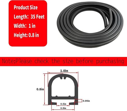 RV Slide Out Seal Wiper Black Rubber 018-341 1/2" x 2.75" x 35' Replacement Weather Stripping for RV Camper Slideout System（ EK Seal Base w/Red Tape ） in Saudi Arabia