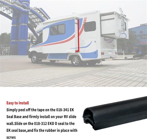 RV Slide Out Seal Wiper Black Rubber 018-341 1/2" x 2.75" x 35' Replacement Weather Stripping for RV Camper Slideout System（ EK Seal Base w/Red Tape ） in Saudi Arabia
