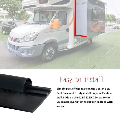 RV Slide Out Seal Wiper Black Rubber 018-341 1/2" x 2.75" x 35' Replacement Weather Stripping for RV Camper Slideout System（ EK Seal Base w/Red Tape ） in Saudi Arabia
