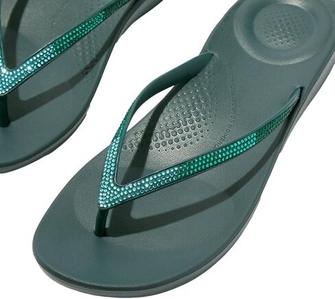 شبشب FitFlop النسائي Iqushion Ombre Sparkle Flip-Flops أزرق مخضر عميق/أزرق نعناعي 10 in Saudi Arabia