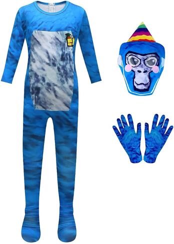 Kids Boy Costume Halloween Dress Up Cosplay Outfits Jumpsuit Party Playwear with Mask in Saudi Arabia