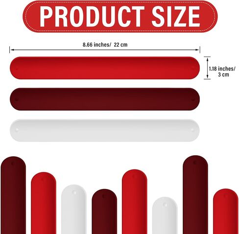 Halloscume 12 Pcs Wrapping Paper Silicone Roll Holder 1 x 9 Inches Christmas Red White Wraps Covered Storage Gift Poster Paper Roll Holder Slap Bands for Storage Organization in Saudi Arabia