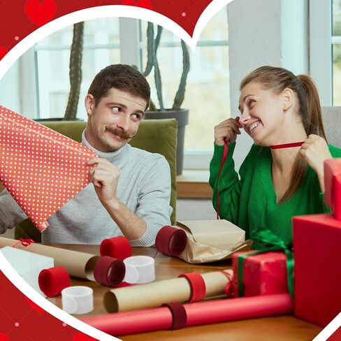 Halloscume 12 Pcs Wrapping Paper Silicone Roll Holder 1 x 9 Inches Christmas Red White Wraps Covered Storage Gift Poster Paper Roll Holder Slap Bands for Storage Organization in Saudi Arabia
