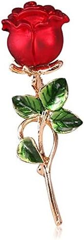 Rose Flower Brooch Pin – Enamel Rose Floral Brooch, Floral Brooch 18K Gold Plated Flower Dress Jewelryfor Women, Mother, Sisters and Wife, Perfect for Party, Banquet, Wedding and Daily Wear in Saudi Arabia