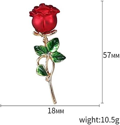 Rose Flower Brooch Pin – Enamel Rose Floral Brooch, Floral Brooch 18K Gold Plated Flower Dress Jewelryfor Women, Mother, Sisters and Wife, Perfect for Party, Banquet, Wedding and Daily Wear in Saudi Arabia