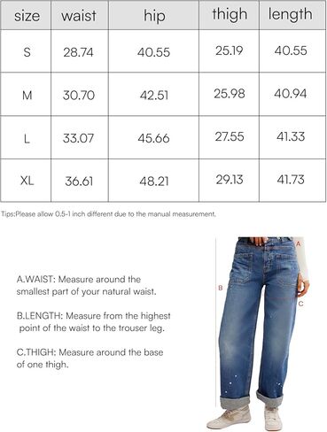 D-Sun Women Wide Leg Jeans Baggy Mid Rise Boyfriend Denim Pants Straight Leg Button-Adjustable Waist with Patch Pockets in Saudi Arabia