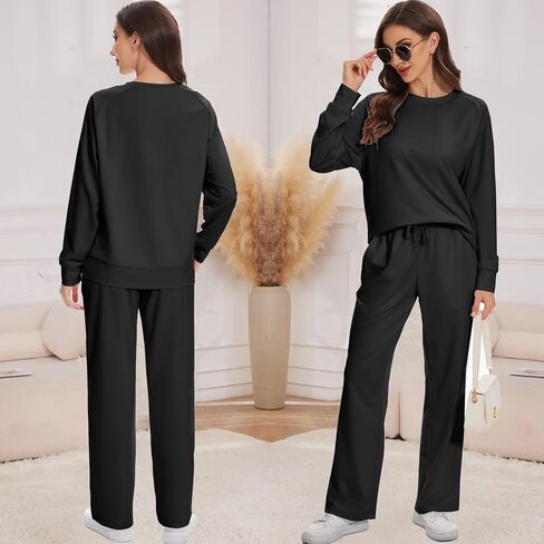 Women's 2 Piece Lounge Sets Fall 2024 Travel Outfits Sweatshirts Sweatpants Cozy Tracksuits Matching Sets in Saudi Arabia