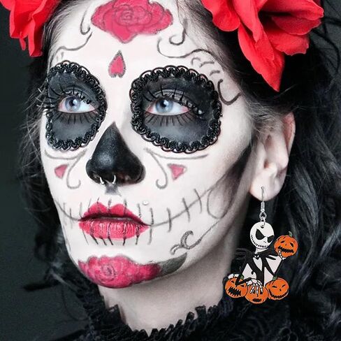 Ghost Earrings for Women, Wooden Boo Basket Stuffers with Cowboy Ghost Hat Matching Cowgirl Halloween Costume, Halloween Pink Spooky Jewelry for Her as Western Hallowen Christmas Gifts in Kuwait