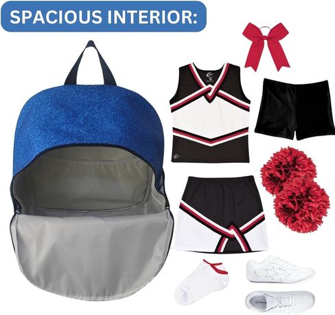 NGIL Glitter Canvas Backpack for Dance, Large Glitter Backpack, Team Sports Glitter Backpack, Large Glitter Backpack for Cheer, Team Glitter Backpack for Competitions (Glitter-Black) in Kuwait