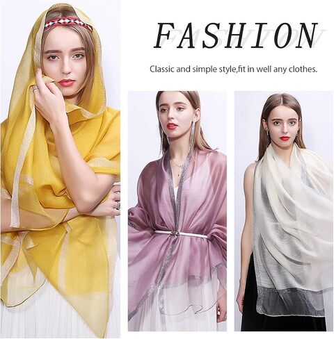 Spring New Silk Scarf Chiffon Scarf Women Solid Color Bead Scarf Silk Stitching Tulle Design Sun Protection Shawl in Saudi Arabia