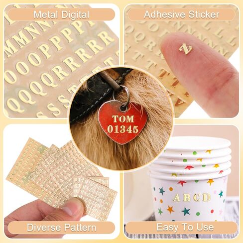 24 Pcs Gold Letter Stickers, Ymapinc Resin Mini Letter Stickers for Nail Art, Glittering Number Stickers, Self Adhesive Scrapbook Stickers for Decoration Christmas DIY Craft in Saudi Arabia