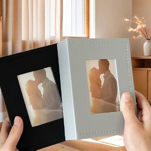 ألبوم صور مقاس 4x6 100 صورة ذات سعة كبيرة للغاية غطاء من البولي يوريثان ومحفظة زفاف عائلية محمولة ألبوم صور يحمل 100 صورة أفقية 4x6 (أسود) in Saudi Arabia
