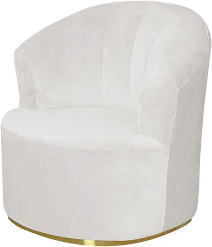 Velvet Swivel Barrel Chair Slipcovers, Modern Swivel Accent Chair Cover Soft Solid Barrel Armchairs Sofa Cover Club Chair Couch Cover for Living Room (Ivory) in Saudi Arabia