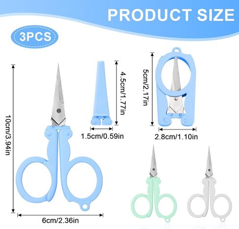 3Pcs Mini Folding Scissors Stainless Steel Scissors Portable Safety Foldable Small Scissors for Cutting Scrapbooking Crafting Sewing Home and Travel Use(Pink Blue Purple) in Saudi Arabia