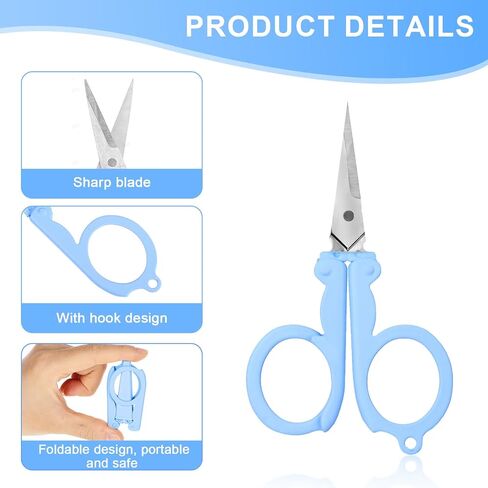 3Pcs Mini Folding Scissors Stainless Steel Scissors Portable Safety Foldable Small Scissors for Cutting Scrapbooking Crafting Sewing Home and Travel Use(Pink Blue Purple) in Saudi Arabia