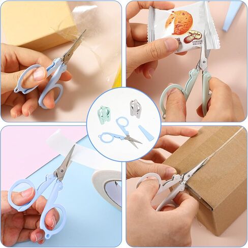 3Pcs Mini Folding Scissors Stainless Steel Scissors Portable Safety Foldable Small Scissors for Cutting Scrapbooking Crafting Sewing Home and Travel Use(Pink Blue Purple) in Saudi Arabia